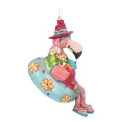 Kersthanger Dobberende Flamingo | Glas | Verschillende Kleuren | 10cm