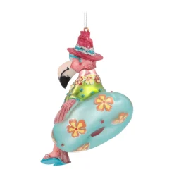 Kersthanger Dobberende Flamingo | Glas | Verschillende Kleuren | 10cm