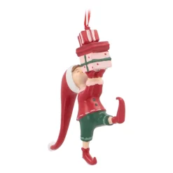 Kersthanger Elf Met Cadeaus | Polyresin | 13cm
