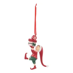 Kersthanger Elf Met Cadeaus | Polyresin | 13cm