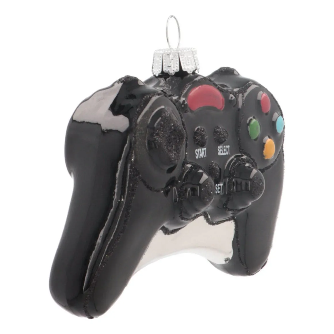 Kersthanger Gamecontroller | Glas | Zwart | 10cm