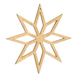 Kersthanger Geometrische Ster Hout 12 Cm Goud