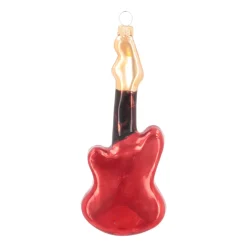 Kersthanger Gitaar | Glas | Rood-wit | 15cm