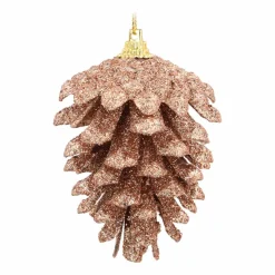 Kersthanger Glitter Dennenappel | Brons | 8 Cm