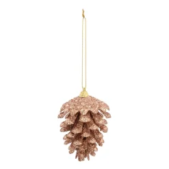 Kersthanger Glitter Dennenappel | Brons | 8 Cm