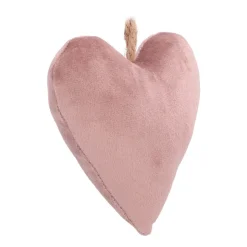Kersthanger Hart | Flanel | Oudroze | 12 Cm