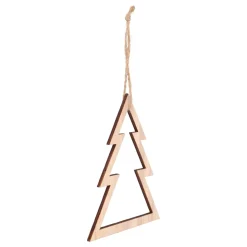 Kersthanger Houten Dennenboom | Bruin | 15 Cm