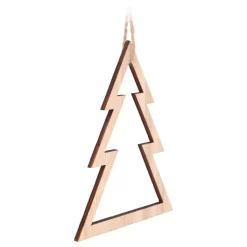 Kersthanger Houten Dennenboom | Bruin | 15 Cm