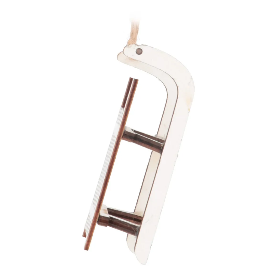 Kersthanger Houten Slee | Wit | 10 Cm