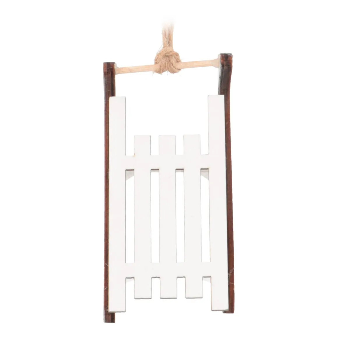 Kersthanger Houten Slee | Wit | 10 Cm