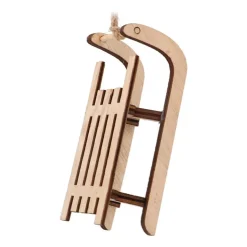 Kersthanger Houten Slee | Bruin | 10 Cm