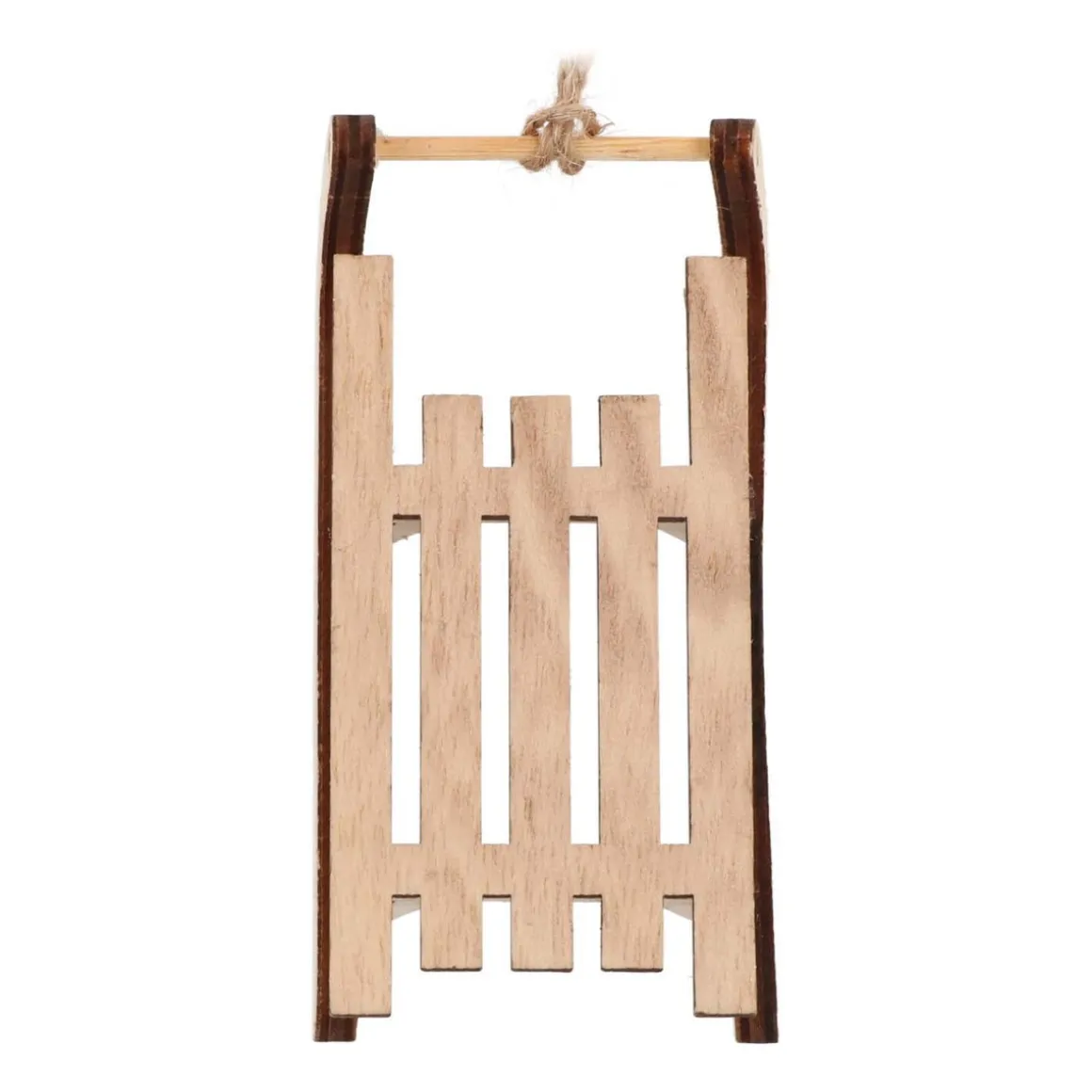 Kersthanger Houten Slee | Bruin | 10 Cm