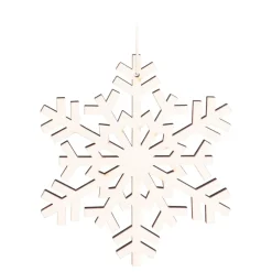Kersthanger Houten Sneeuwvlok | Wit | 12 Cm