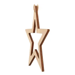 Kersthanger Houten Ster | Bruin | 15 Cm