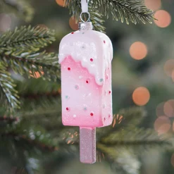 Kersthanger Ijsje | Kunststof | Roze | 14cm