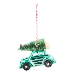 Kersthanger Kever Met Kerstboom | Tealblauw | 10 Cm