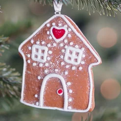 Kersthanger Klei | Peperkoekhuisje | Handgemaakt | 7,5 Cm