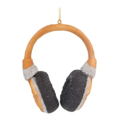 Kersthanger Koptelefoon | Glas | Goud | 10cm