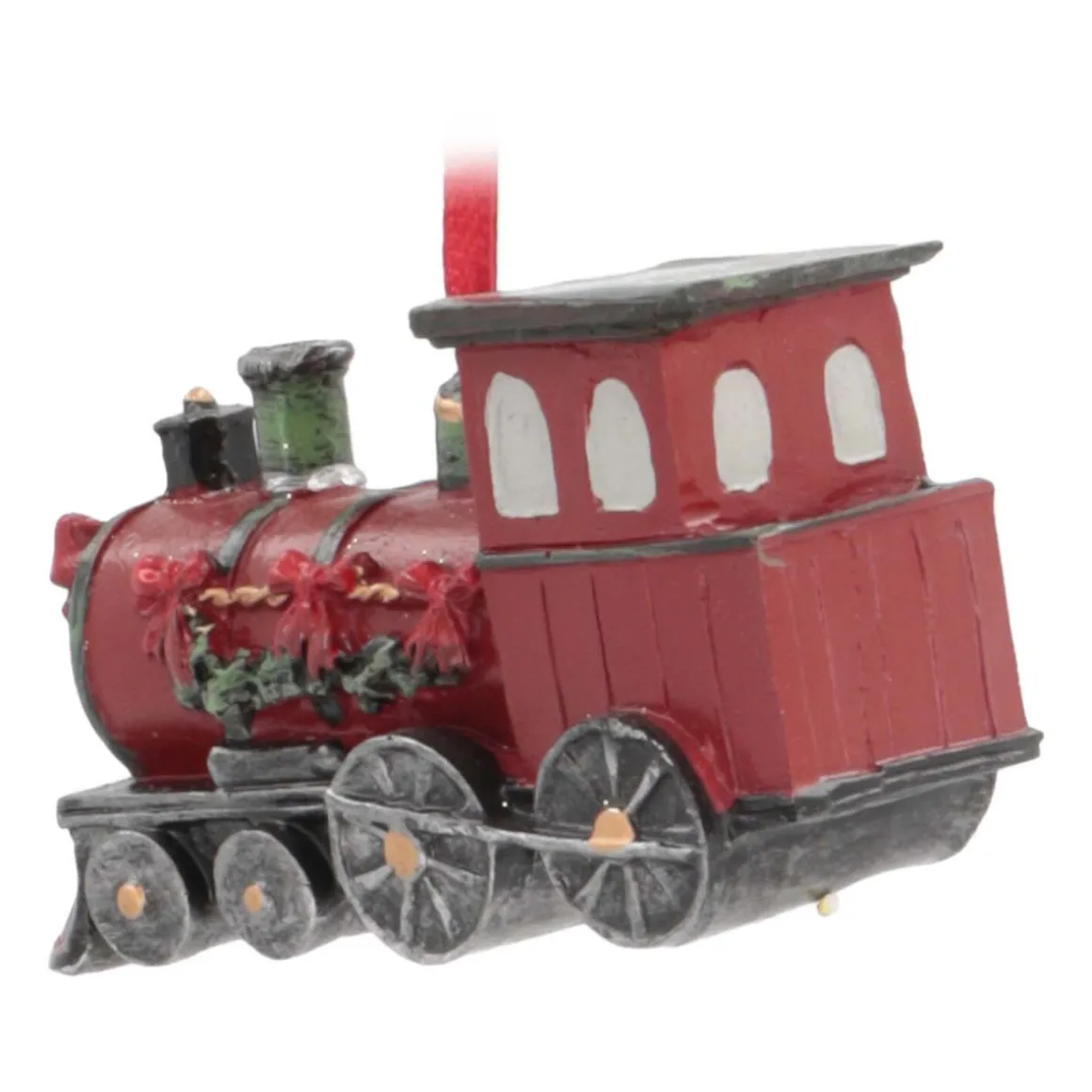 Kersthanger Locomotief | Polyresin | Rood | 11cm