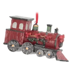 Kersthanger Locomotief | Polyresin | Rood | 11cm