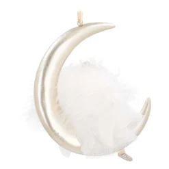 Kersthanger Maan Met Engel | Polyresin | 13cm