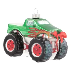 Kersthanger Monstertruck | Glas | Rood | 11cm
