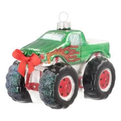 Kersthanger Monstertruck | Glas | Rood | 11cm
