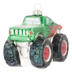 Kersthanger Monstertruck | Glas | Rood | 11cm