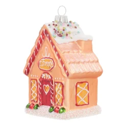 Kersthanger Peperkoekhuisje | Glas | Bruin | 11cm