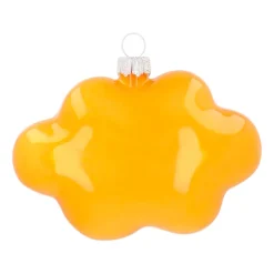 Kersthanger Pop-art Wolk Met Text OMG! | Glas | Okergeel-blauw | 11cm