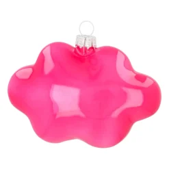 Kersthanger Pop-art Wolk Met Text Dream Big | Glas | Roze-geel | 11cm