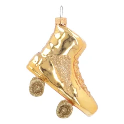 Kersthanger Rolschaats | Glas | Goud | 8cm