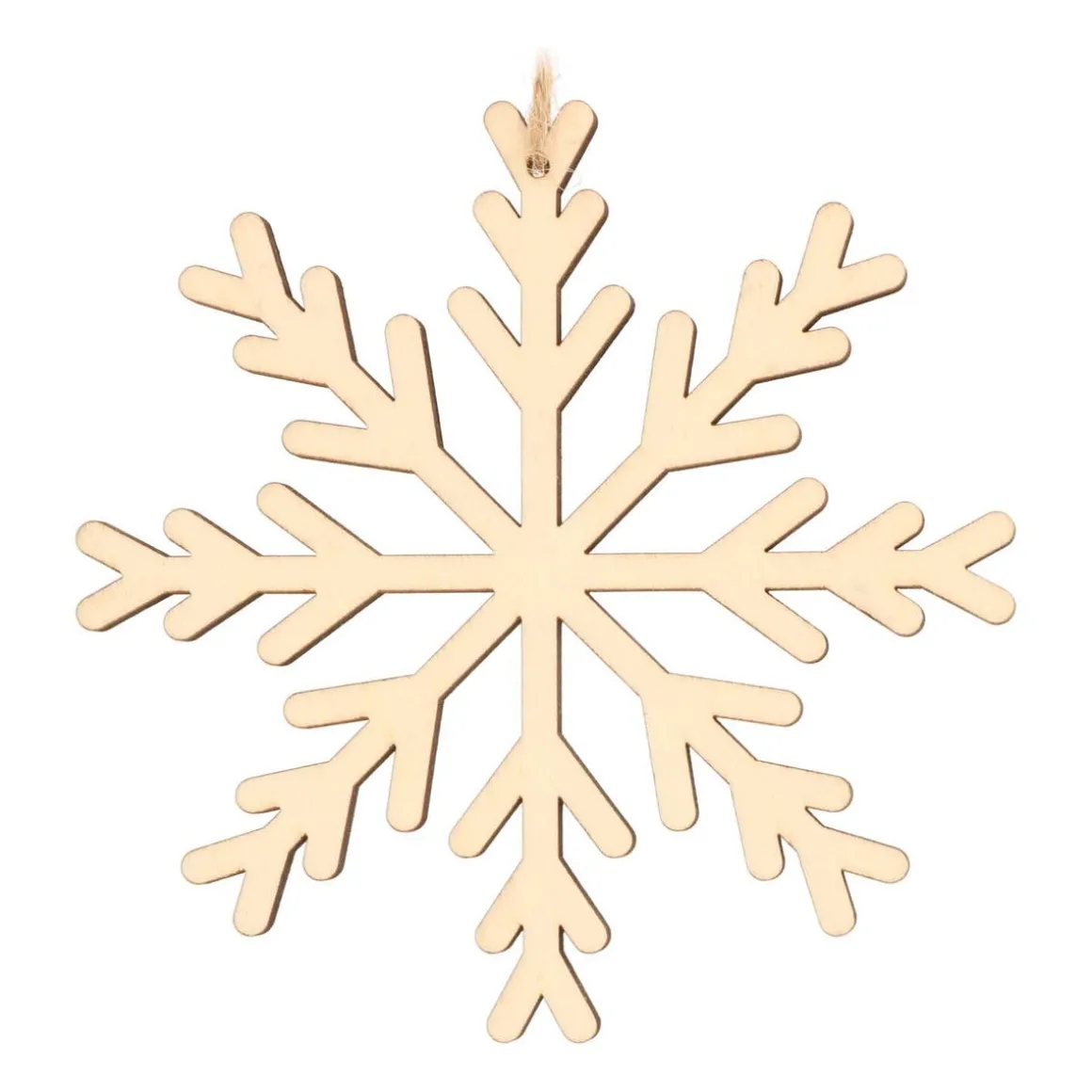 Kersthanger Sneeuwvlok | Hout | 12 Cm