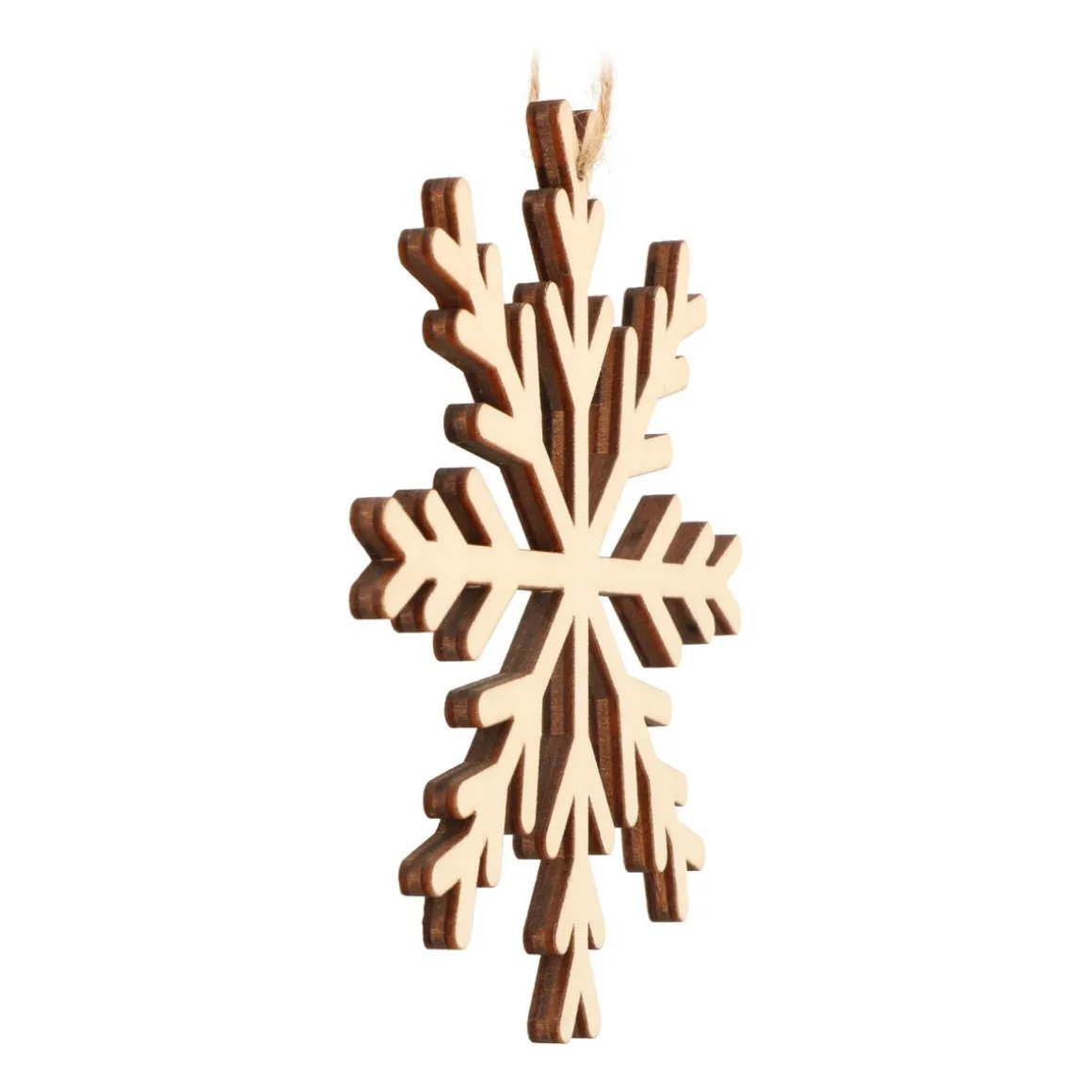 Kersthanger Sneeuwvlok | Hout | 12 Cm