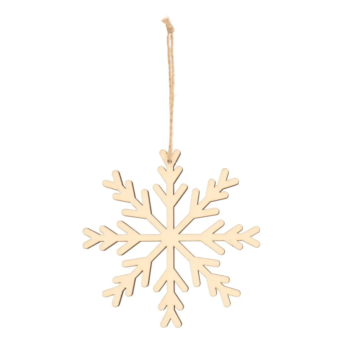 Kersthanger Sneeuwvlok | Hout | 12 Cm