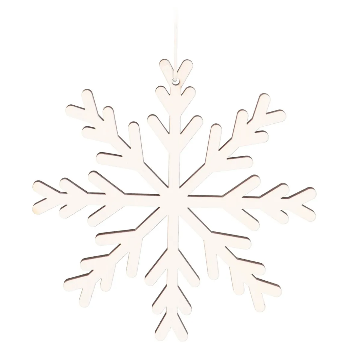 Kersthanger Sneeuwvlok | Hout | Wit | 12 Cm