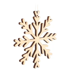 Kersthanger Sneeuwvlok | Hout | Wit | 12 Cm