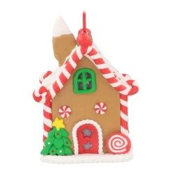 Kersthanger Snoephuisje | Klei | 11 Cm