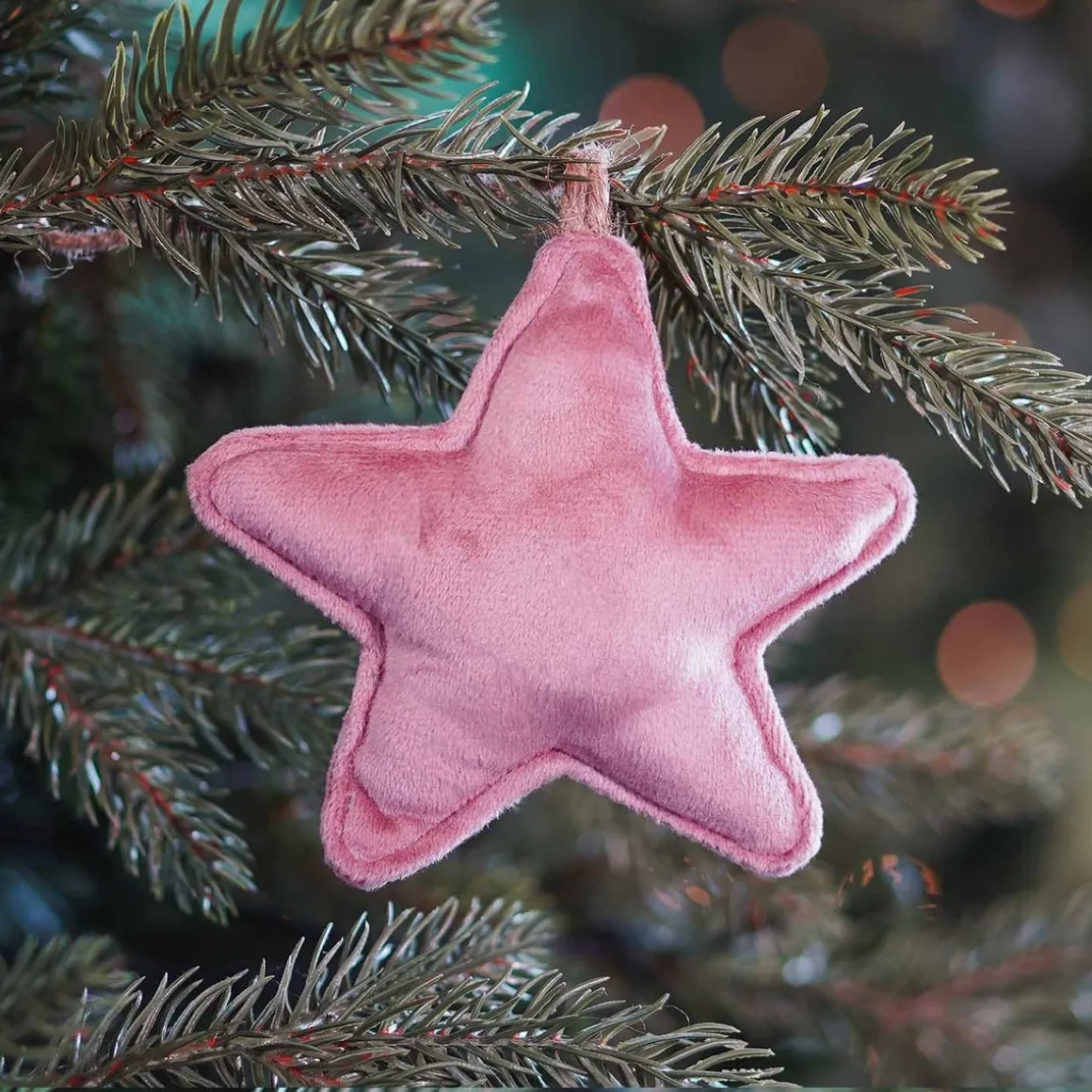 Kersthanger Ster | Flanel | Oudroze | 12 Cm