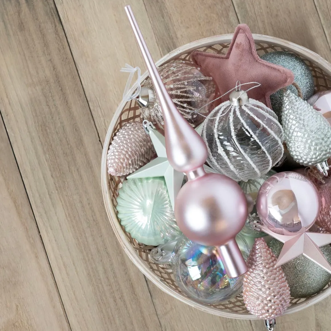 Kersthanger Ster | Flanel | Oudroze | 12 Cm