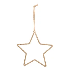 Kersthanger Ster Met Glitters | 14 Cm | Goud