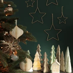 Kersthanger Ster Met Glitters | 14 Cm | Goud