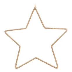 Kersthanger Ster Met Kraaltjes | 24 Cm | Champagne