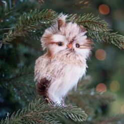 Kersthanger Uil | 13 Cm | Grijs-bruin