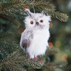 Kersthanger Uil | Grijs | 13 Cm