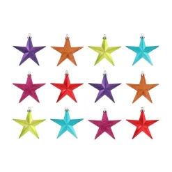 Kersthangers Sterren 12 St | Multikleur Mix | 10 Cm