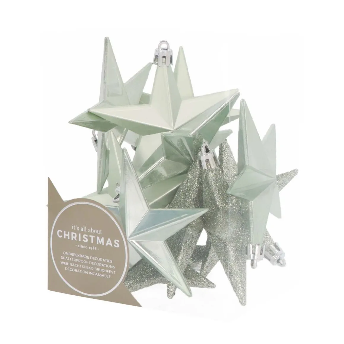 Kersthangers Sterren 12 St | Eucalyptus | 10 Cm