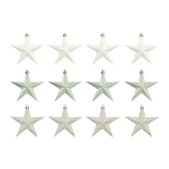 Kersthangers Sterren 12 St | Eucalyptus | 10 Cm