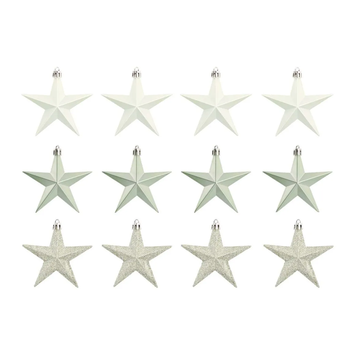 Kersthangers Sterren 12 St | Eucalyptus | 10 Cm