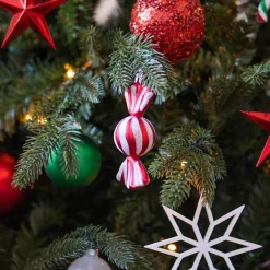 Kersthangers Zuurtjes 4 St | Rood-wit | 11 Cm | Kunststof